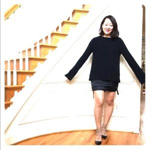 Club Monaco satin black skirt